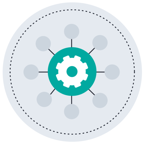 Cog inside circle ring