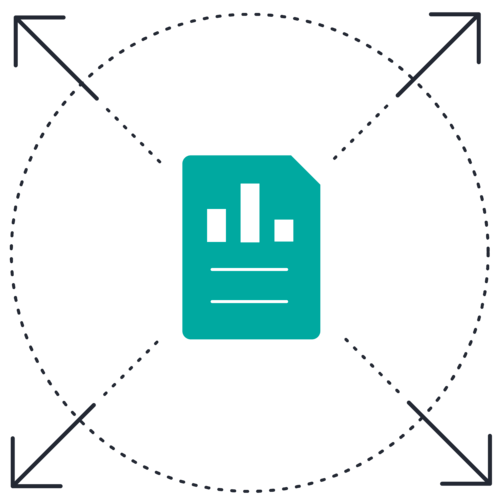 Document charts outward arrows