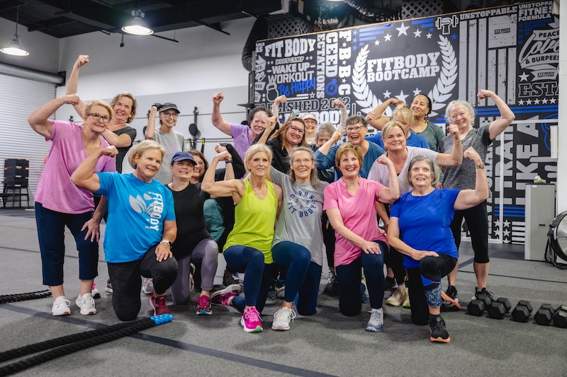 Group photo of a Fit Body Boot Camp class.