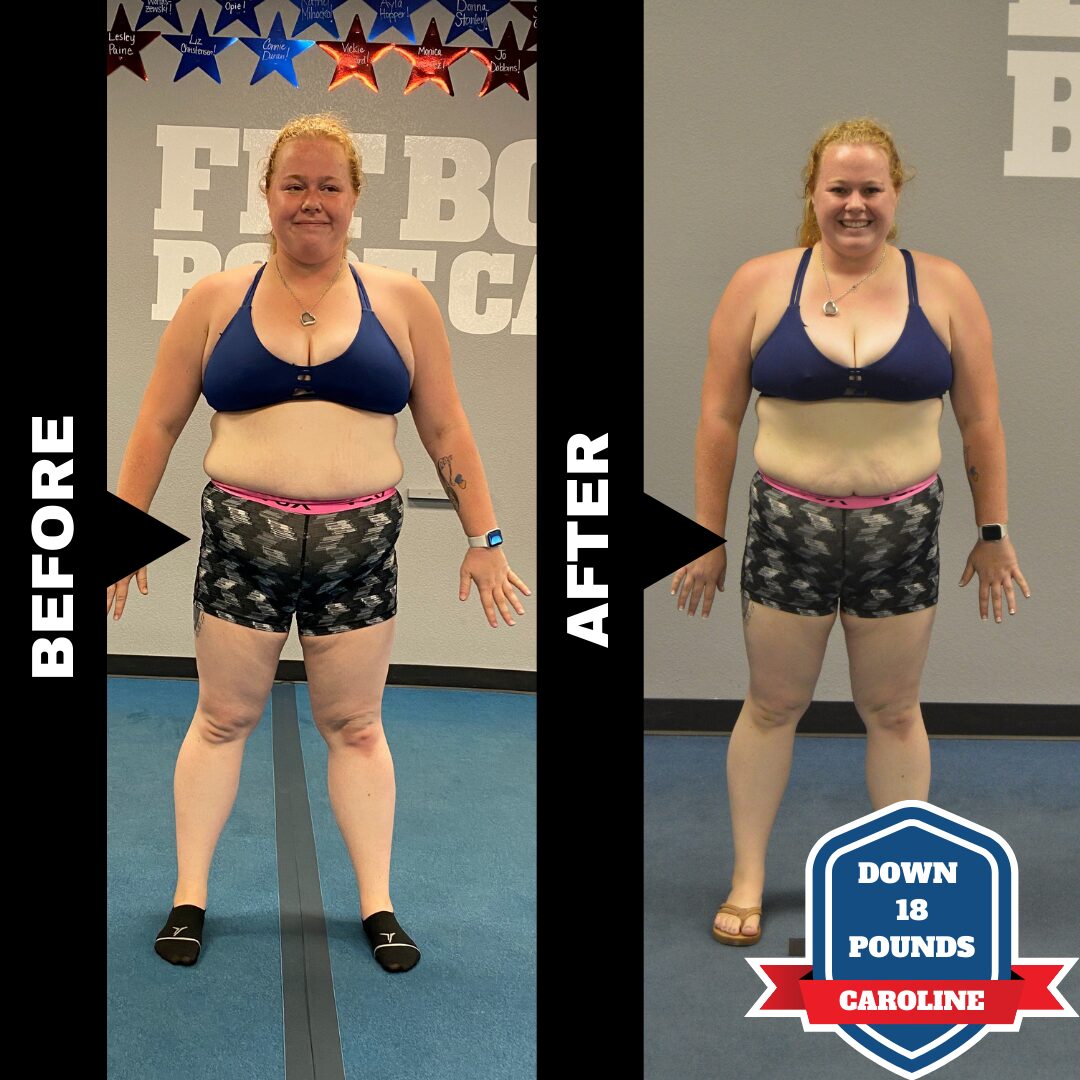 A before and after picture of weight loss