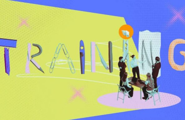 Group of professionals training